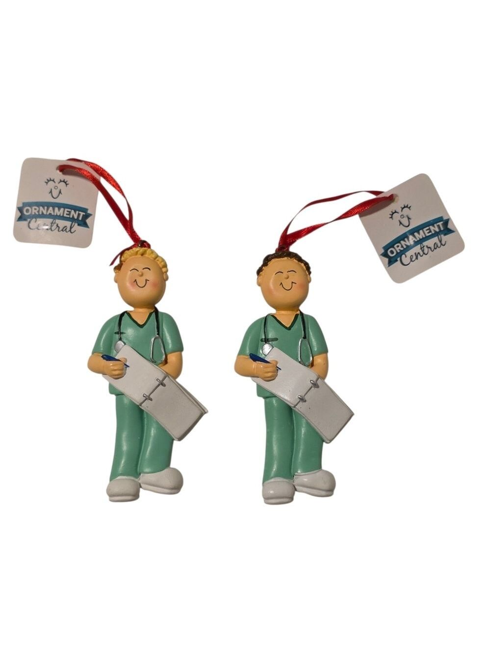 Scrub Nurse Ornaments  MALE with Stethoscope